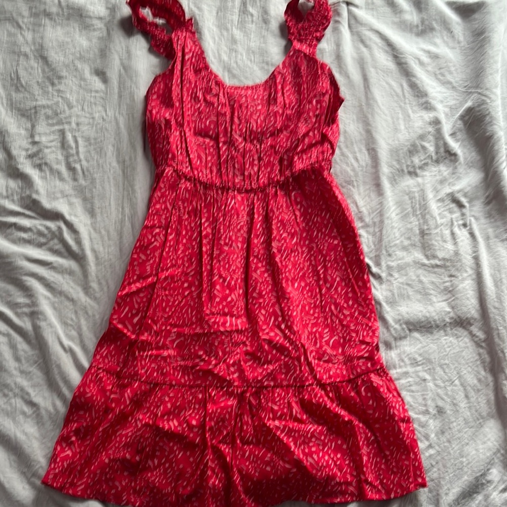 Red Sleeveless Dress with Ruffle Straps